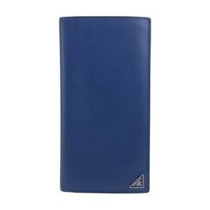 Prada Saffiano Leather Long Wallet Navy